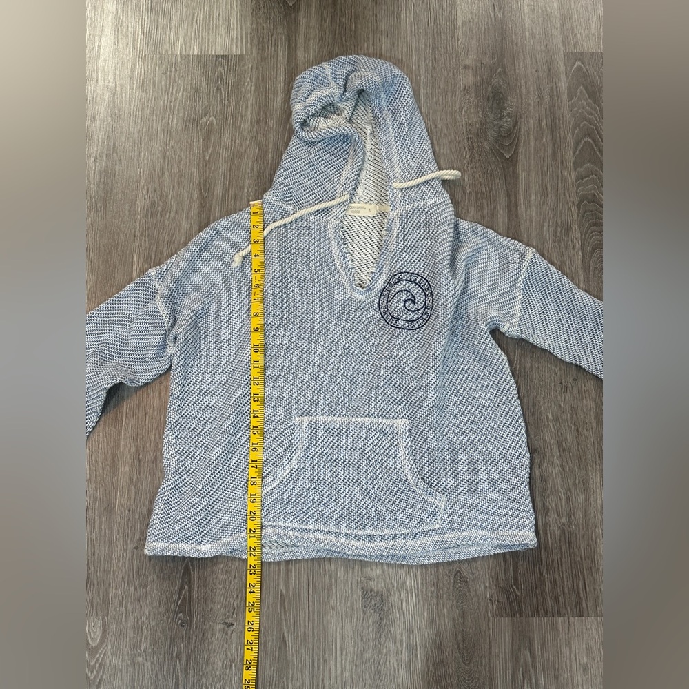Ocean Drive Sweater Women’s Blue Hooded Long Sleeve Pullover Size Large - Picture 6 of 7